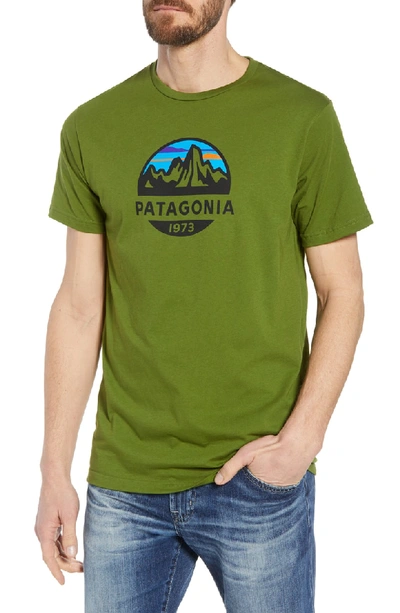 Shop Patagonia Fitz Roy Scope Crewneck T-shirt In Sprouted Green