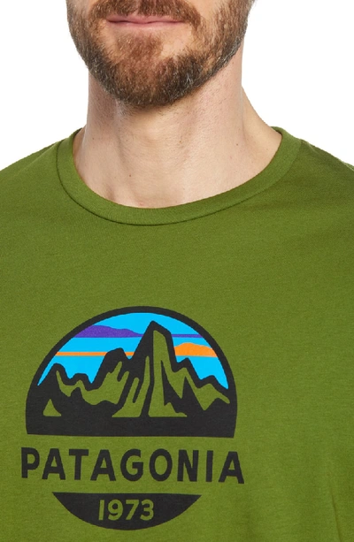Shop Patagonia Fitz Roy Scope Crewneck T-shirt In Sprouted Green