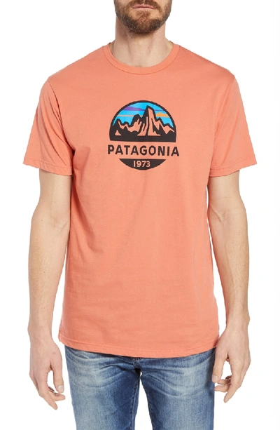Shop Patagonia Fitz Roy Scope Crewneck T-shirt In Quartz Coral