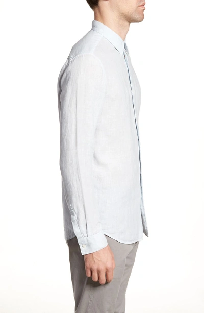Shop Theory Irving Trim Fit Solid Linen Sport Shirt In Stream