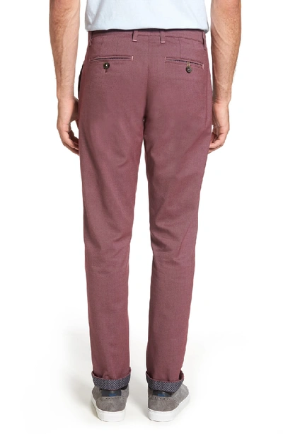 Shop Ted Baker Volvek Classic Fit Trousers In Dark Red