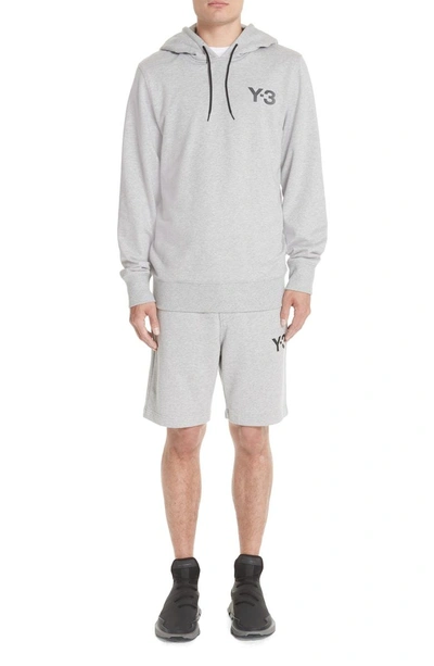 Shop Y-3 French Terry Logo Hoodie In Grey