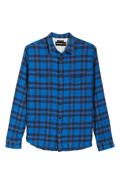 Shop The Kooples Regular Fit Plaid Sport Shirt In Blue