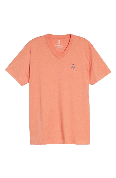 Shop Psycho Bunny V-neck T-shirt In Heather Coral