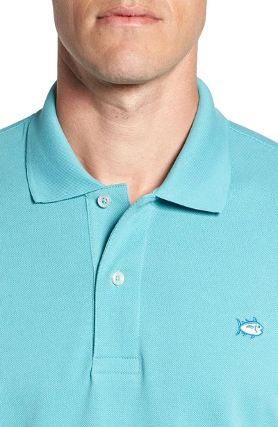 Shop Southern Tide 'skipjack Micro Pique' Stretch Cotton Polo In Porcelain