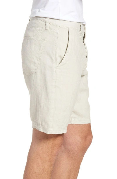 Shop John Varvatos Linen Blend Shorts In Fossil Grey