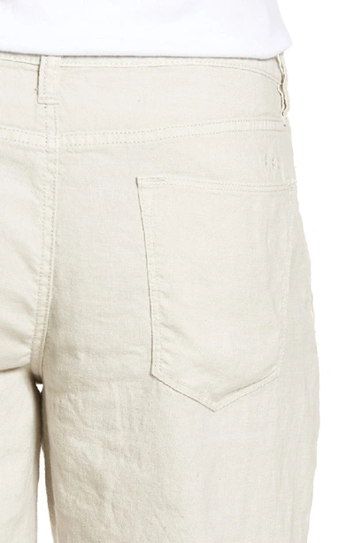Shop John Varvatos Linen Blend Shorts In Fossil Grey