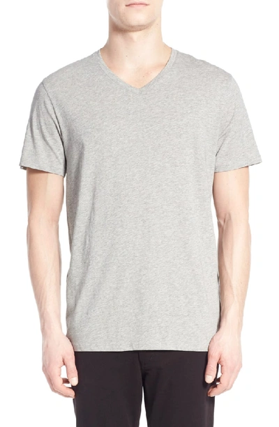 Shop Vince Pima Cotton Slim Fit V-neck T-shirt In Heather Steel