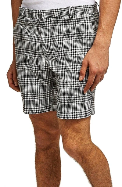 Shop Topman Plaid Print Shorts In Grey Multi