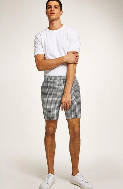 Shop Topman Plaid Print Shorts In Grey Multi