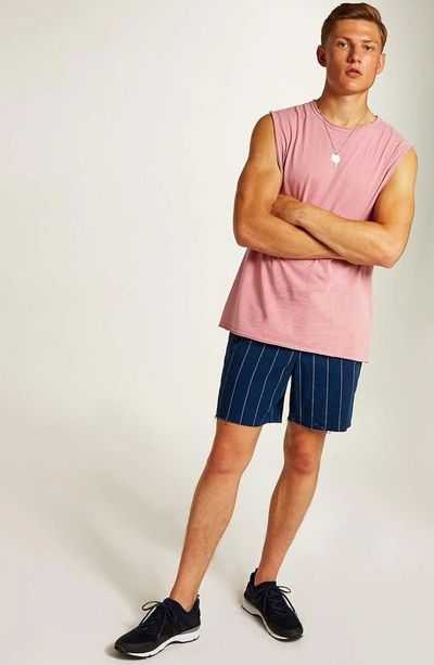 Shop Topman Raw Edge Sleeveless T-shirt In Pink