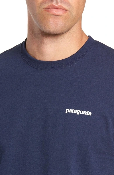 Shop Patagonia Fitz Roy Trout Crewneck T-shirt In Classic Navy