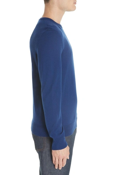 Shop A.p.c. Logo Merino Wool Sweater In Pia Marine