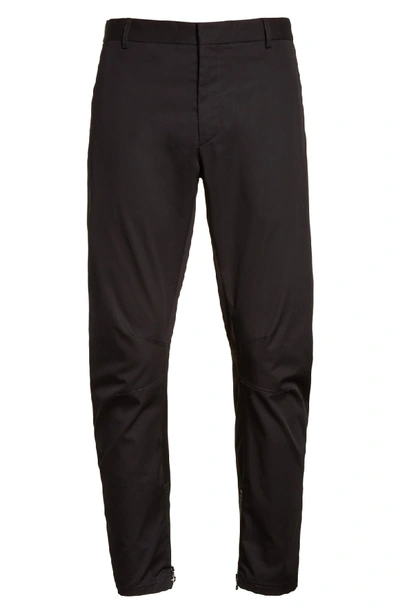 Shop Lanvin Round Cut Cotton Biker Pants In Black