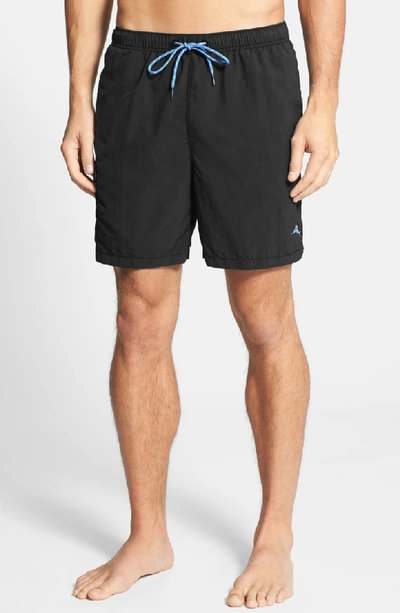 Shop Tommy Bahama Naples Happy Go Cargo Swim Trunks In Black