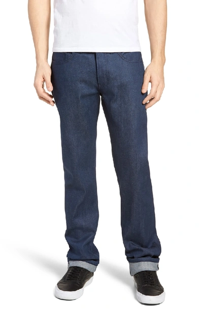 Shop Naked And Famous Weird Guy Slim Fit Jeans In Workmans Blue