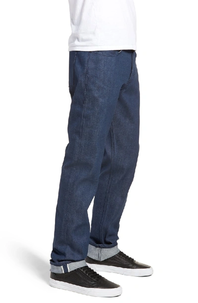 Shop Naked And Famous Weird Guy Slim Fit Jeans In Workmans Blue