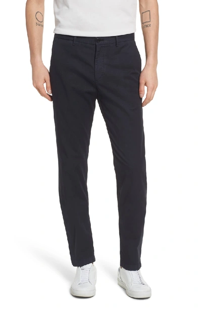 Shop Theory Zaine Patton Flat Front Stretch Solid Cotton Pants In Eclipse