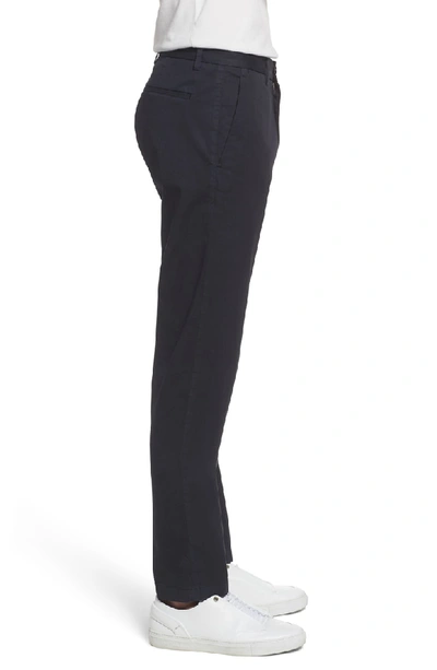 Shop Theory Zaine Patton Flat Front Stretch Solid Cotton Pants In Eclipse