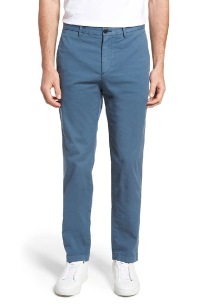 Shop Theory Zaine Patton Flat Front Stretch Solid Cotton Pants In Hydro