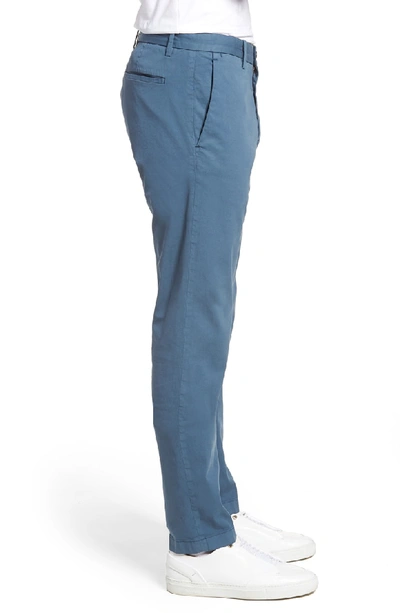 Shop Theory Zaine Patton Flat Front Stretch Solid Cotton Pants In Hydro