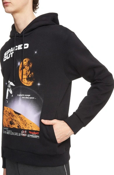 Shop Kenzo Spaced Out Graphic Hoodie In Black