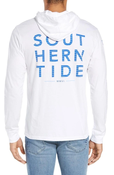 Shop Southern Tide Wave Hooded T-shirt In Classic White