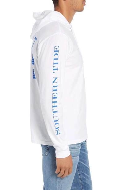 Shop Southern Tide Wave Hooded T-shirt In Classic White