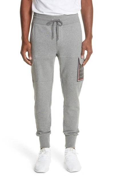 Shop Moncler Cargo Sweatpants In Light Grey