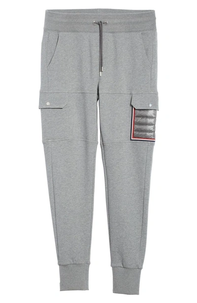 Shop Moncler Cargo Sweatpants In Light Grey