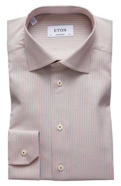 Shop Eton Contemporary Fit Geometric Dress Shirt In Blue