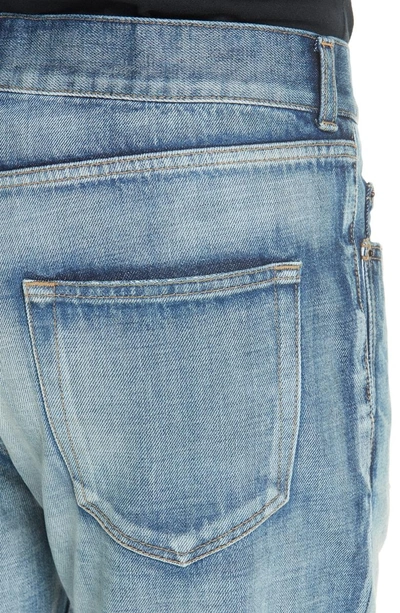 Shop Saint Laurent Cutoff Skinny Jeans In 4351 Blue