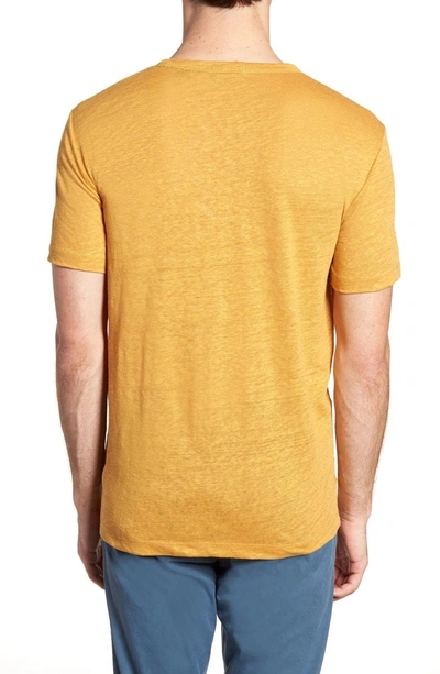 Shop Theory Regular Fit Essential Linen T-shirt In Sunset