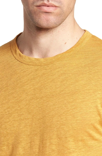 Shop Theory Regular Fit Essential Linen T-shirt In Sunset