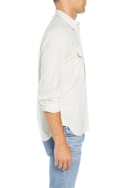 Shop Billy Reid Stripe Popover Sport Shirt In Natural