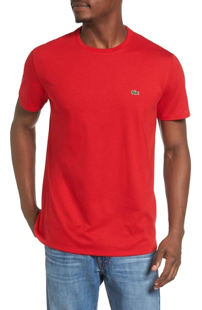 Shop Lacoste Pima Cotton T-shirt In Red