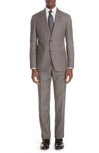 Shop Emporio Armani G Line Trim Fit Solid Wool Suit In Carob