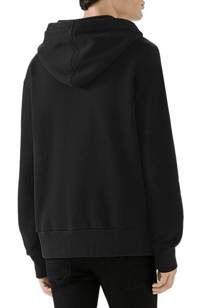 Shop Gucci New Logo Cotton Hoodie In Black Ivory