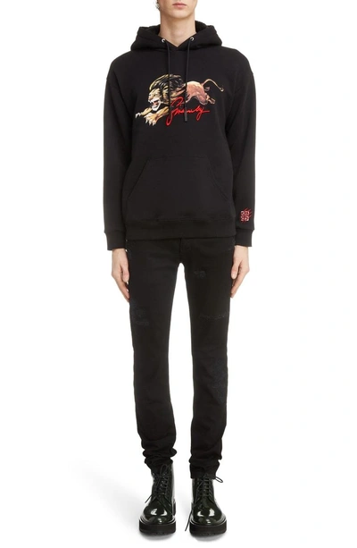 Shop Givenchy Lion Graphic Hoodie In Black