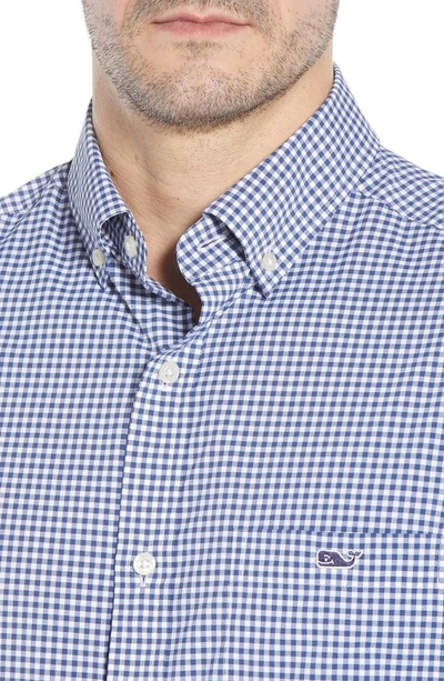 Shop Vineyard Vines Grand Cay Tucker Regular Fit Gingham Performance Sport Shirt In Moonshine