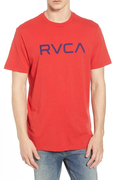 Shop Rvca Big Logo T-shirt In Pompei Red