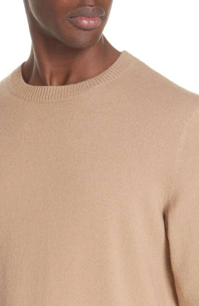 Shop Apc Merino Wool Crewneck Sweater In Cab- Camel