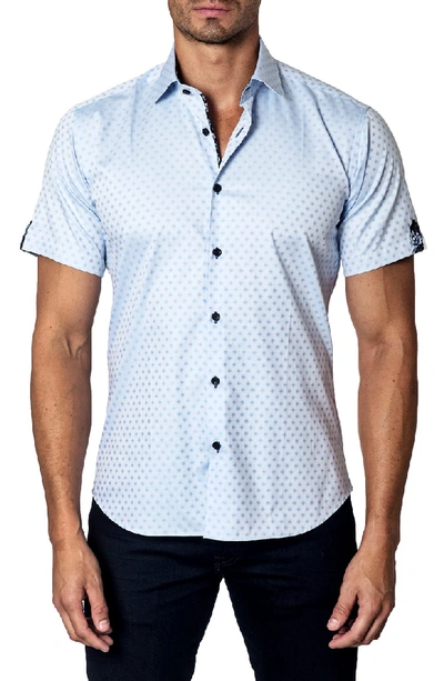 Shop Jared Lang Trim Fit Dobby Sport Shirt In Baby Blue