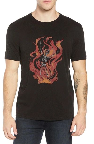 John Varvatos Fire Skeleton Graphic T-shirt In Black | ModeSens