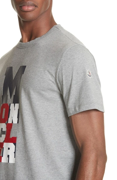 Shop Moncler Maglia Vertical Logo T-shirt In Light Grey