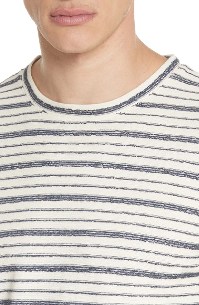 Shop Norse Projects Niels Textured Stripe T-shirt In Dark Navy