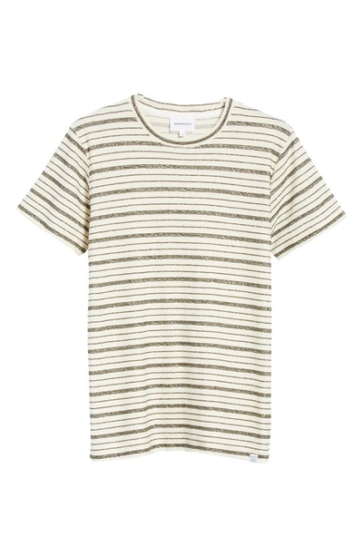 Shop Norse Projects Niels Textured Stripe T-shirt In Kelp Green