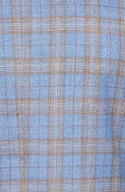 Shop Lbm 1911 Classic Fit Plaid Wool Sport Coat In Turquoise/ Aqua