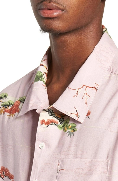 Shop Brixton Lovitz Print Woven Shirt In Rose
