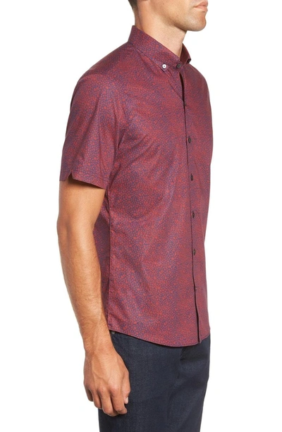 Shop Zachary Prell Lyons Regular Fit Print Sport Shirt In Red